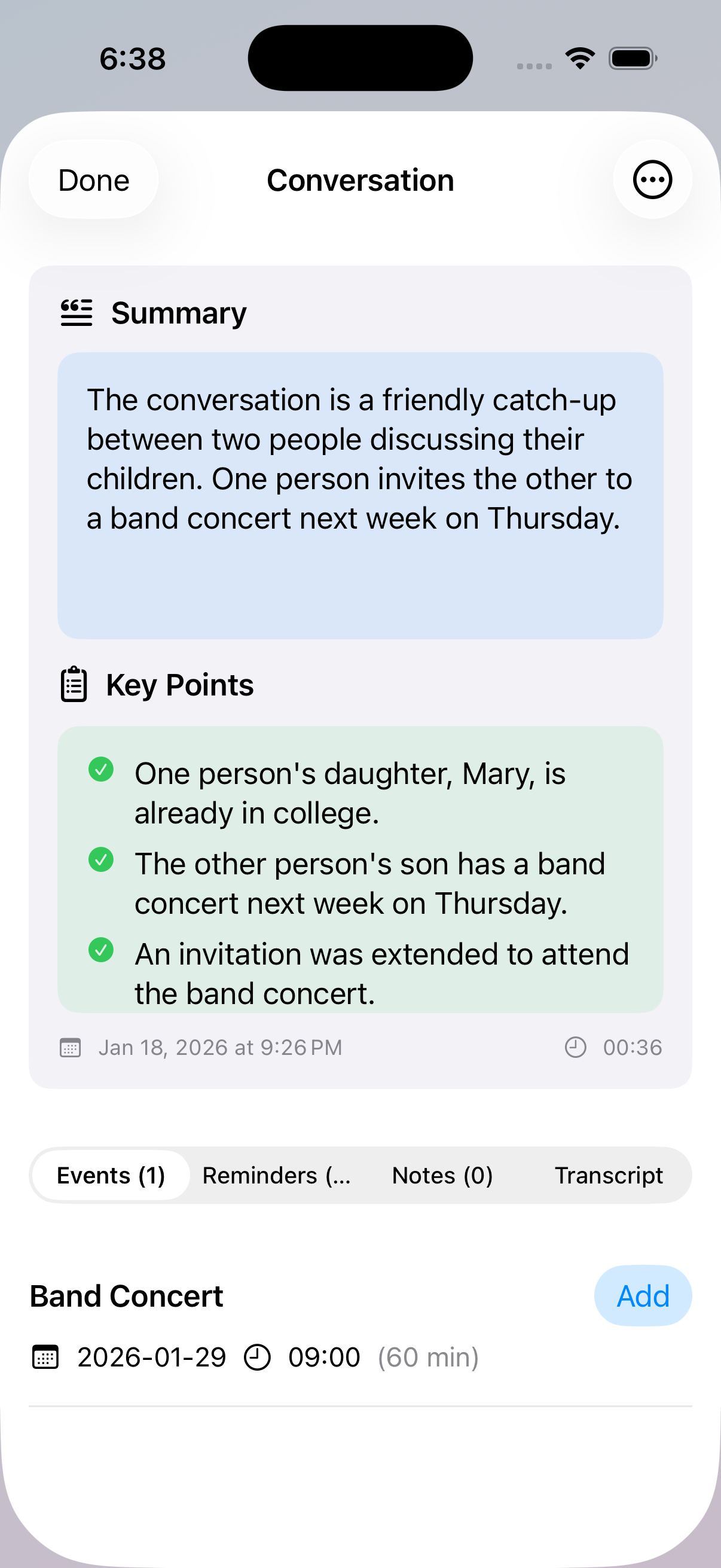 SAVI AI Analysis - Summary, key points, and extracted events