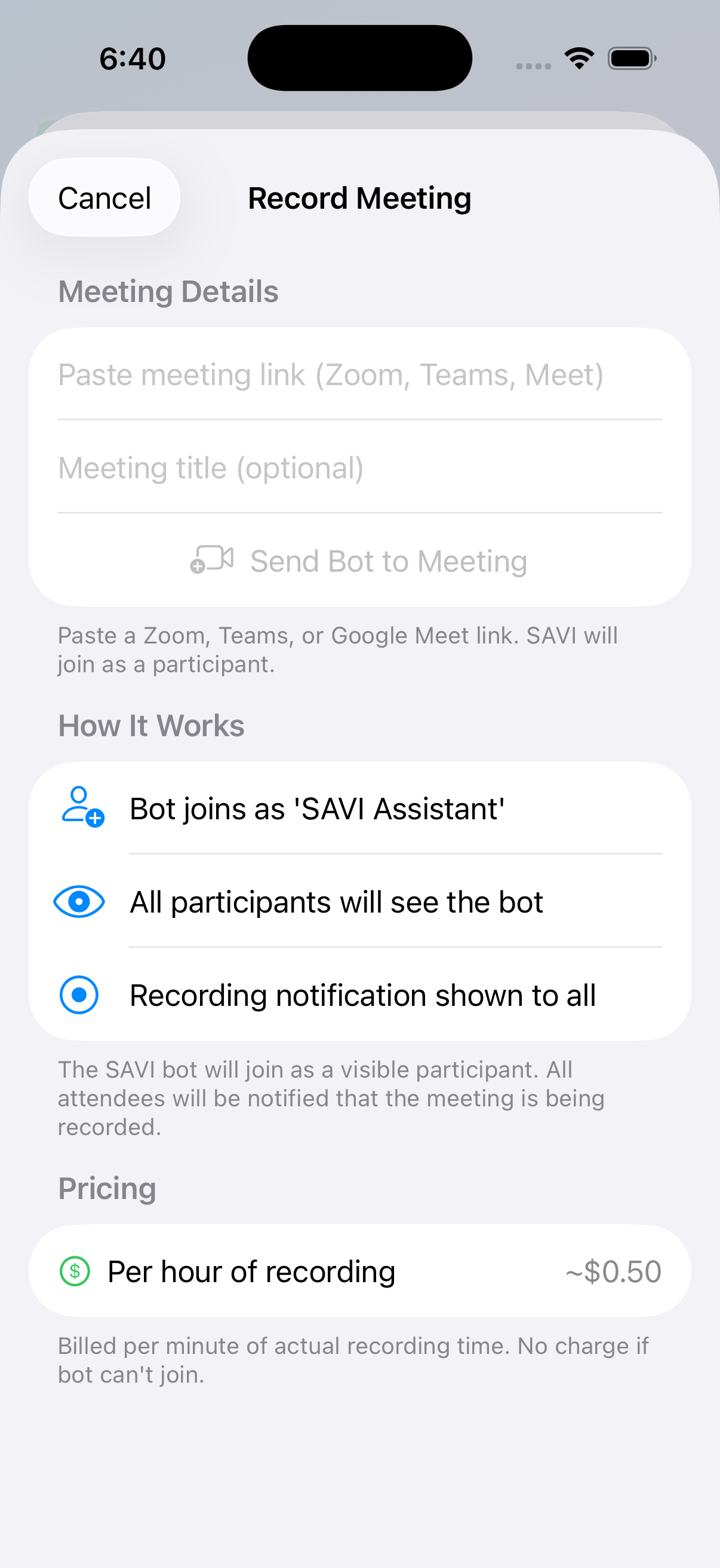 SAVI Meeting Capture - Record Zoom, Teams, and Meet