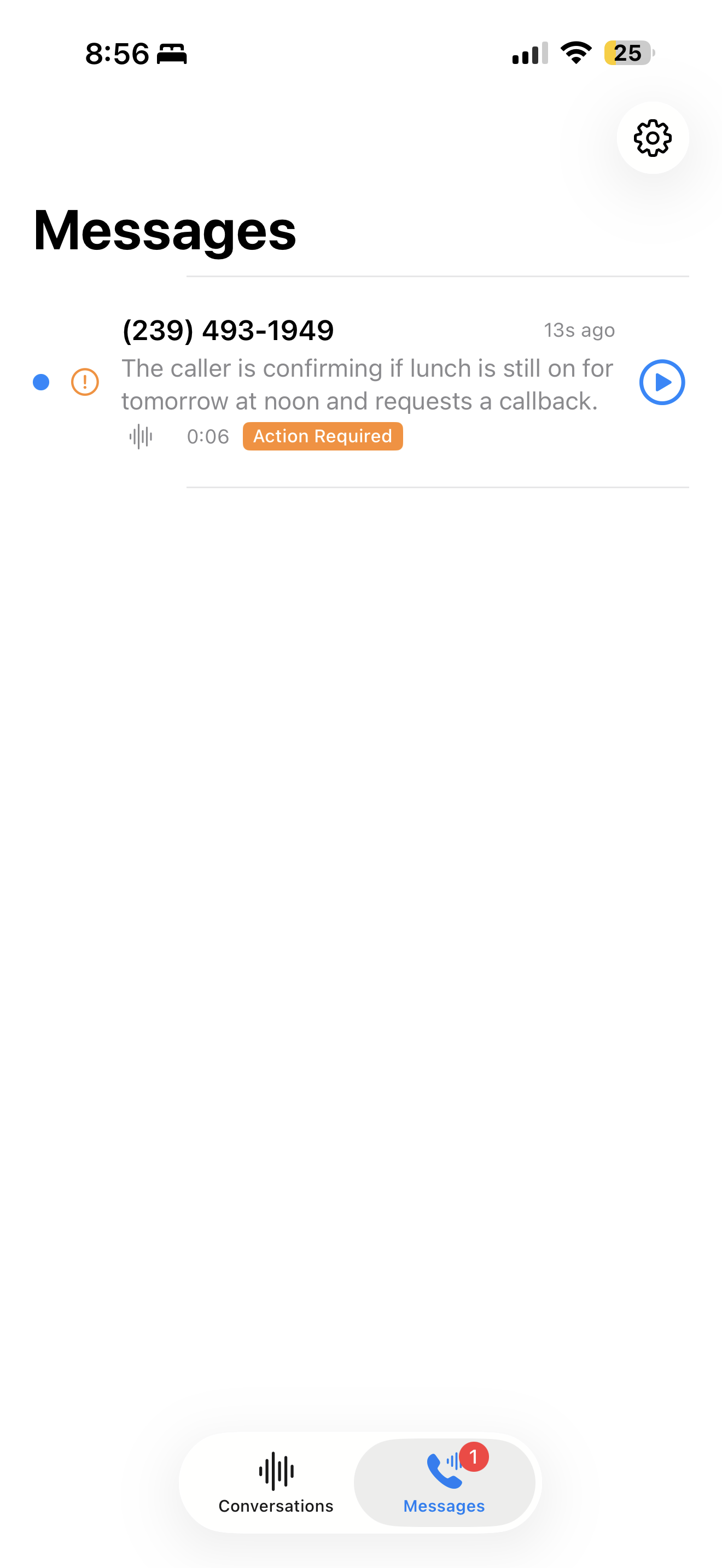 Voicemail inbox with AI summaries